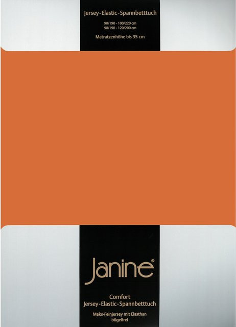 Janine Spannbetttuch Elastic Jersey aus Baumwolle in Orange - Bild 1