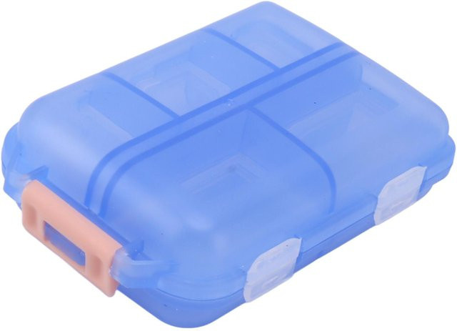 OutsideWorld Medizinbox Medikamentenkoffer aus Kunststoff mit 10 Fächern und Schnallenverschluss, wasserdicht und tragbar, Blau - Bild 1