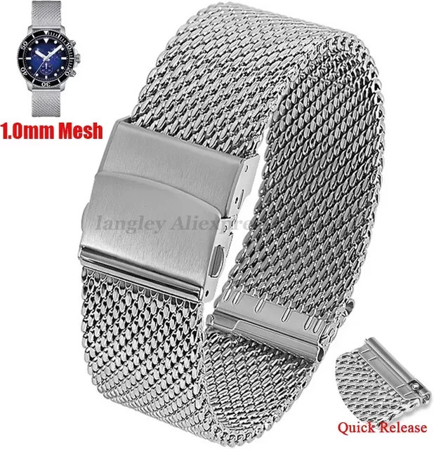 Uhrenarmband Edelstahl, Milanaise, Silber, Unisex - Bild 1