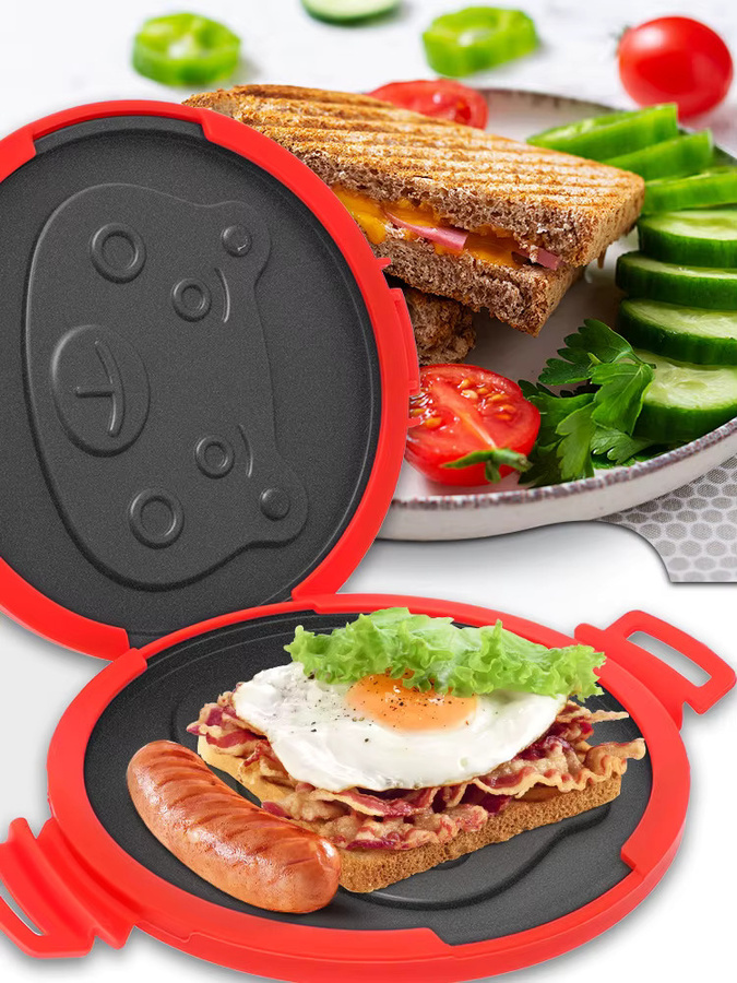 Willstar Mikrowellen-Sandwich-Grill aus Silikon in Rot, quadratisch und antihaftbeschichtet - Bild 7
