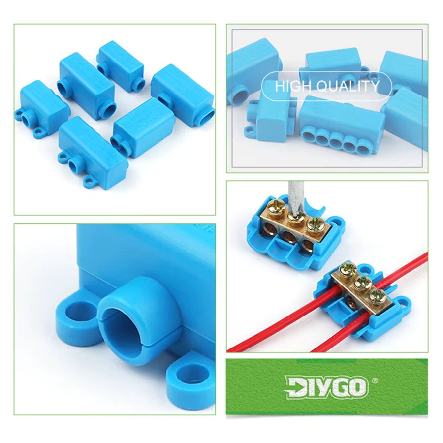 DIY GO 5er Set Anschlussklemmen ZK-306 ZK-506 Junction Box mit 60A 400V in Blau - Bild 2