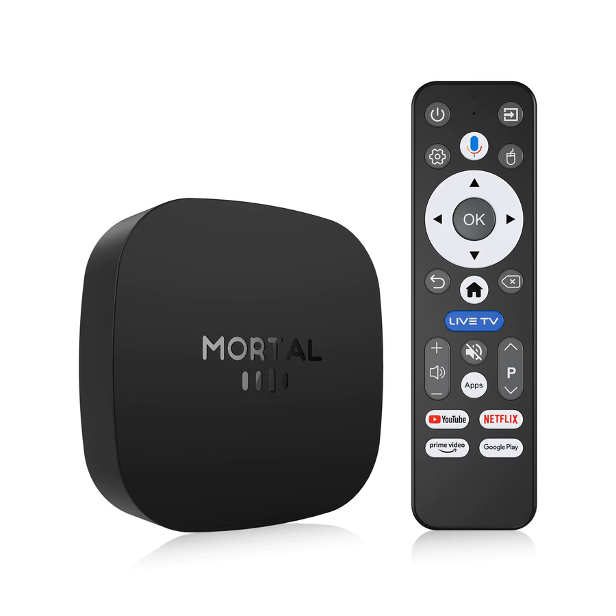 Mortal Smart TV Box Android 16 ATV mit 8GB RAM und 128GB Speicher, 8K Video Unterstützung, RK3518 Prozessor, Google Assistant Sprachsteuerung und 4K HDR10, Schwarz - Bild 3
