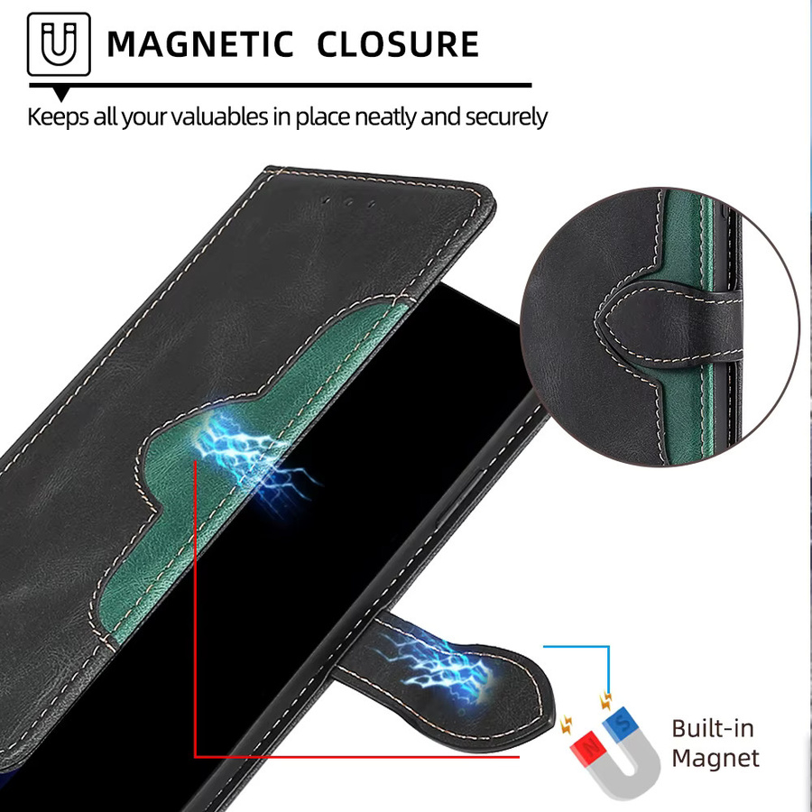 Business Magnet Schnalle Brieftasche Hülle aus Leder für Xiaomi Redmi Note 13, 13r Pro Plus, 13c 5G und 4G in Blau - Bild 5