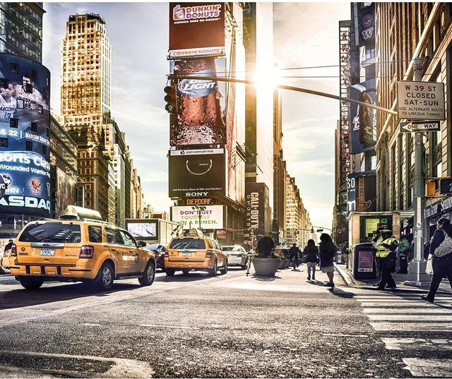 Komar Fototapete Vlies Times Square Multicolor B: 300 cm, H: 250 cm - Bild 1