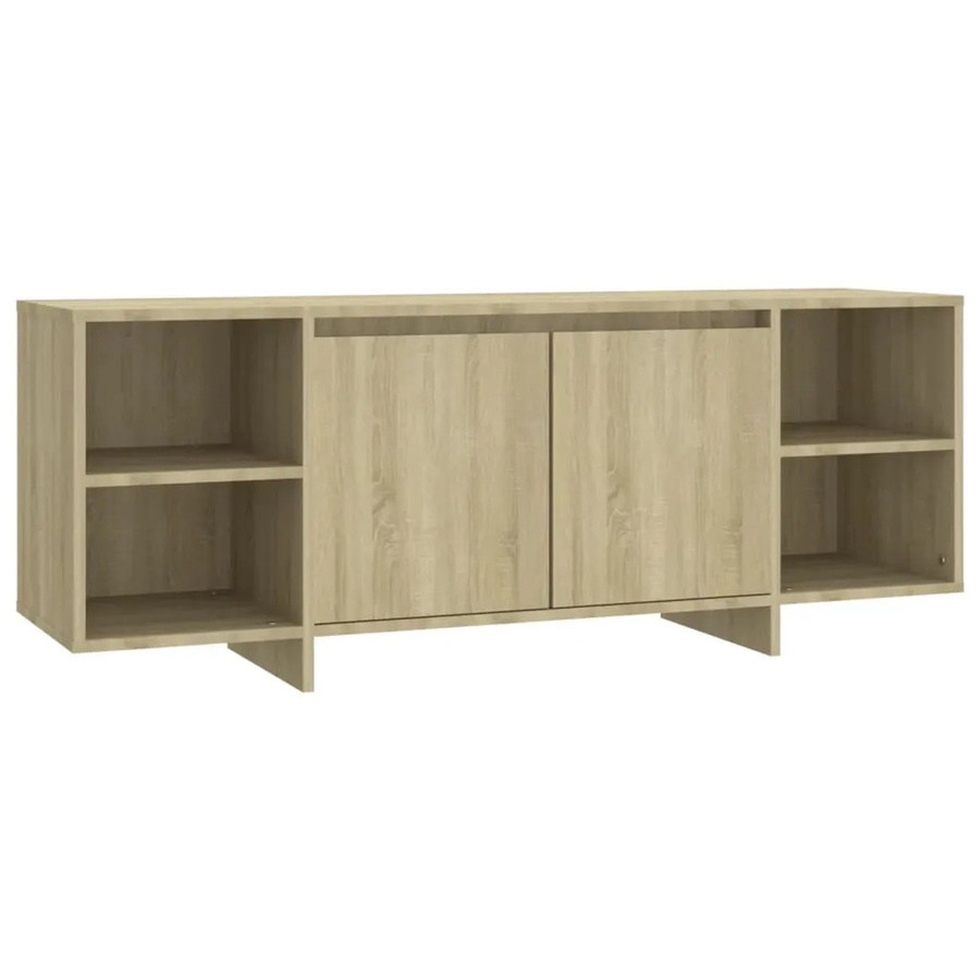 vidaXL TV-Schrank aus Holzwerkstoff in Sonoma-Eiche, Farbe: Beige/Braun, B/T/H: 130 x 35 x 50 cm - Bild 2