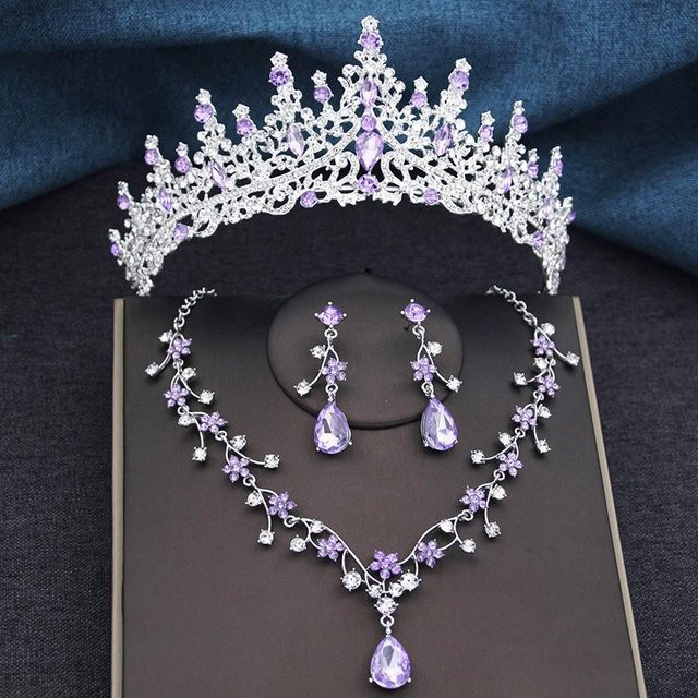 YIRAN Jewelry Schmuckset, 3-teilig, Messing, Kristall, Weiß, Damen - Bild 1