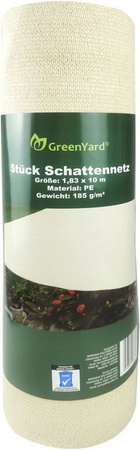 GreenYard Schattierungsnetz Sonnensegel aus grünem PE-Gewebe mit UV-Schutz, Breite: 183 cm, Länge: 1000 cm