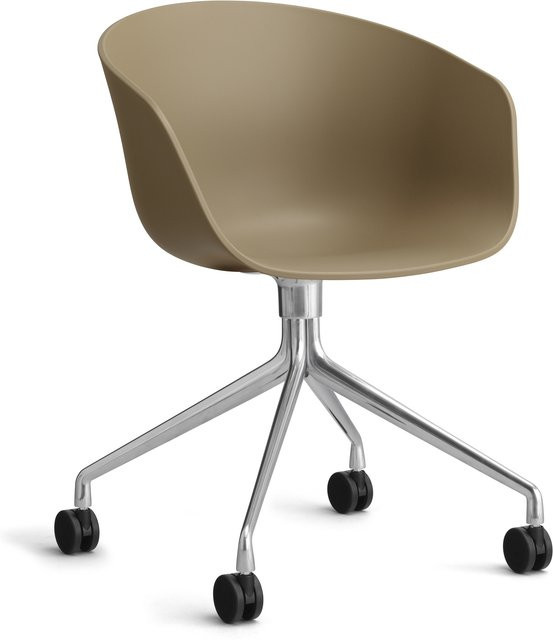 HAY About A Chair AAC 24 moderner Schalensessel in Braun mit Stahlgestell - Bild 1