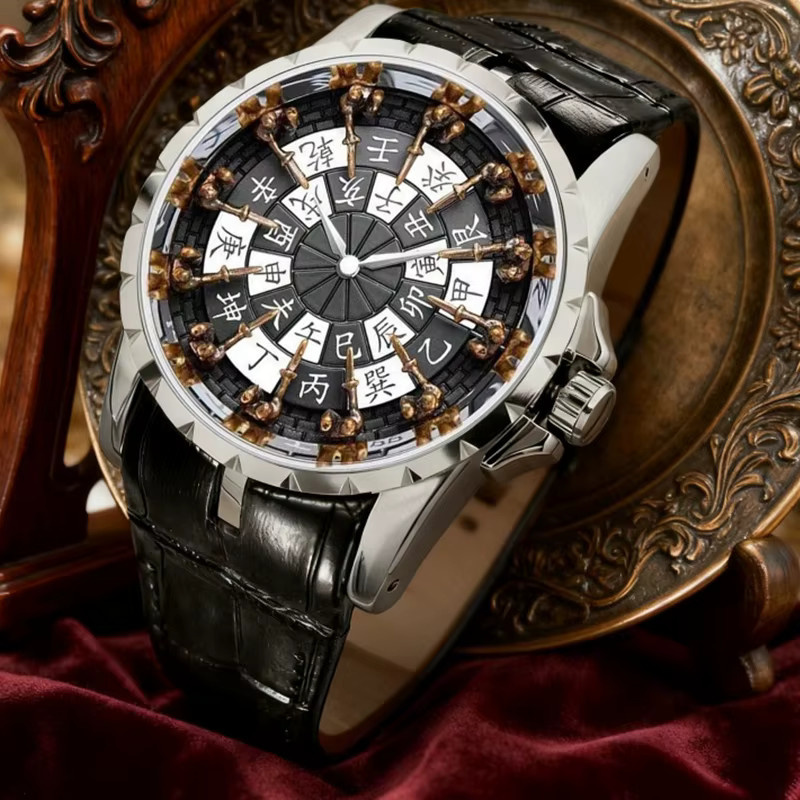 CAROTIF Armbanduhr Quarz, Leder, Silber, Schwarz, Herren - Bild 3