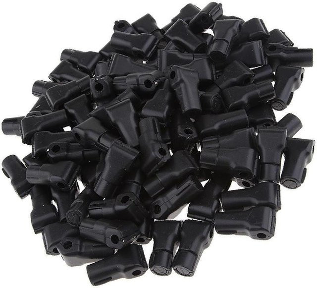 100er Set Elenxs Home Improvement Sicherheitsschlösser zum Lockout-Verfahren, Anti-Diebstahl-Vorhängeschloss aus Kunststoff, Schwarz, 4 mm - Bild 1