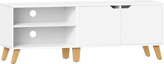 VASAGLE Lowboard TV-Schrank modern in Weiß, B/T/H: 140 x 45 x 40 cm - Bild 2