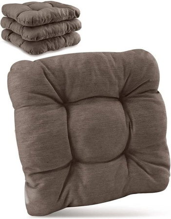 Beautissu HighLux SK Stuhlkissen 4er Set in Taupe, B/T/H: 40 x 40 x 8 cm