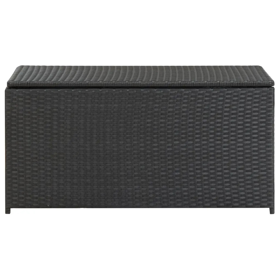 vidaXL Gartenbox aus Poly Rattan in Schwarz mit pulverbeschichtetem Stahlrahmen, B/T/H: 100 x 50 x 50 cm - Bild 2