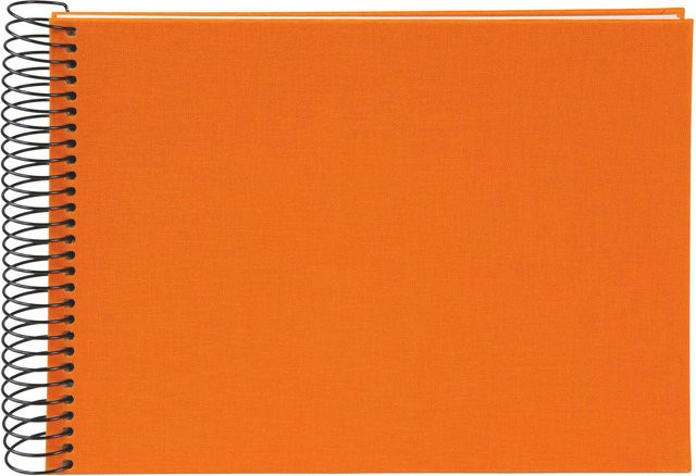 goldbuch Spiralalbum aus Leinen in Orange mit 40 weißen Seiten, B: 24 cm, H: 17 cm - Bild 1