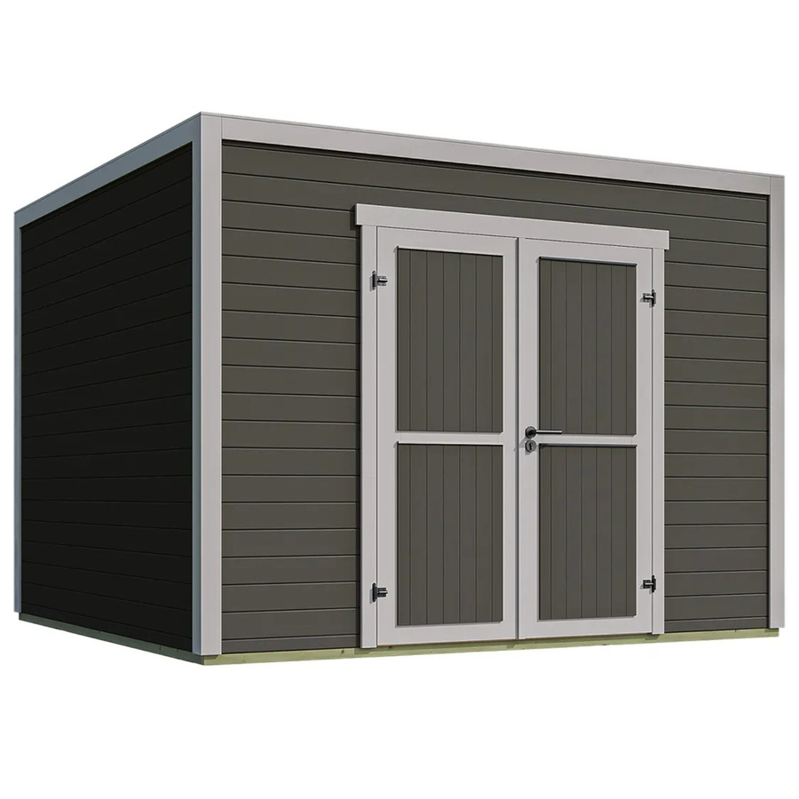 Weka Gartenhaus Batu 3 Log Cabin mit Flachdach in Grau, B/T: 300 x 300 cm - Bild 2