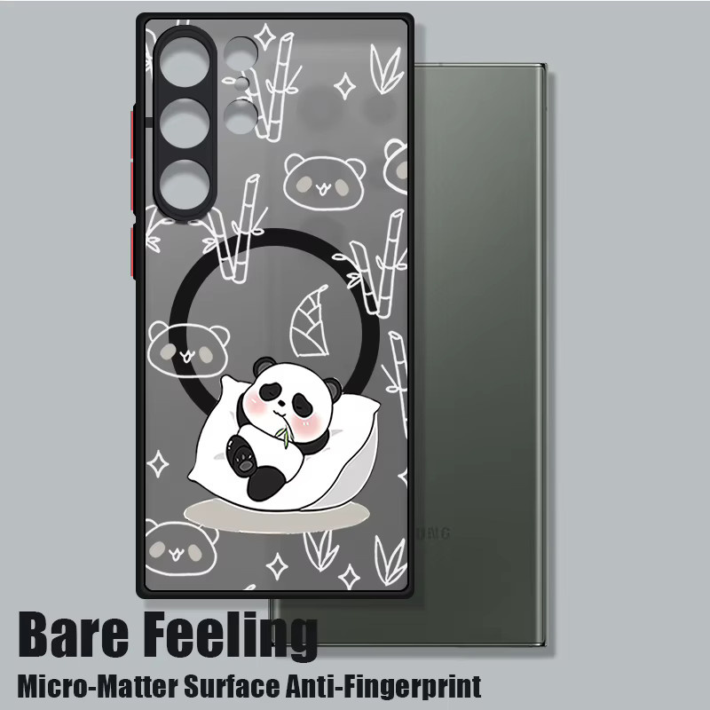 Magnetische Handyhülle mit Panda-Muster für Samsung Galaxy S26 S25 S24 S23 Ultra S25 FE A17 A37 A56 A55 A36 A16 in Schwarz - Bild 3