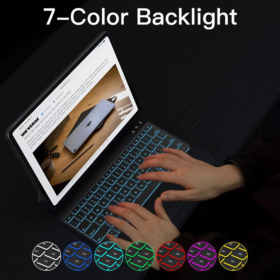 READYYEAH Magische Tastatur und Smart Magnetische Buch Abdeckung für iPad 10. Generation 11 Zoll, Schwarz oder Weiß - Bild 5