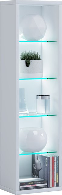 VCM Wandregal Rasito in Weiss mit Holzstruktur-Nachbildung, B/H/T: 14,4 x 76,6 x 21 cm - Bild 1