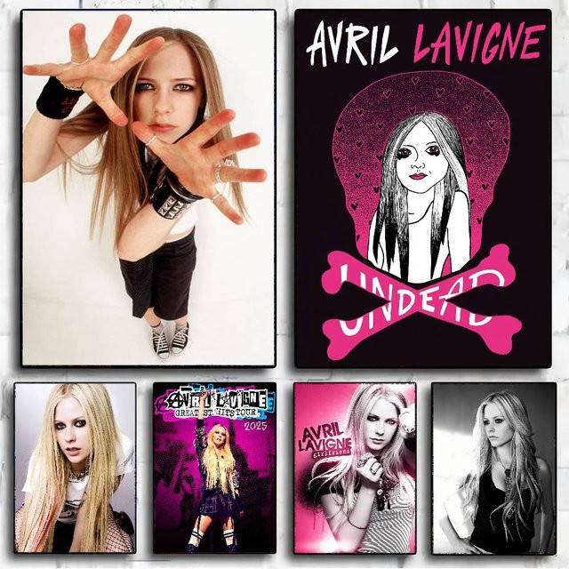 Retro Avril Lavigne Film Aufkleber aus Kraftpapier für dein Zimmer oder Café, Multicolor - Bild 1