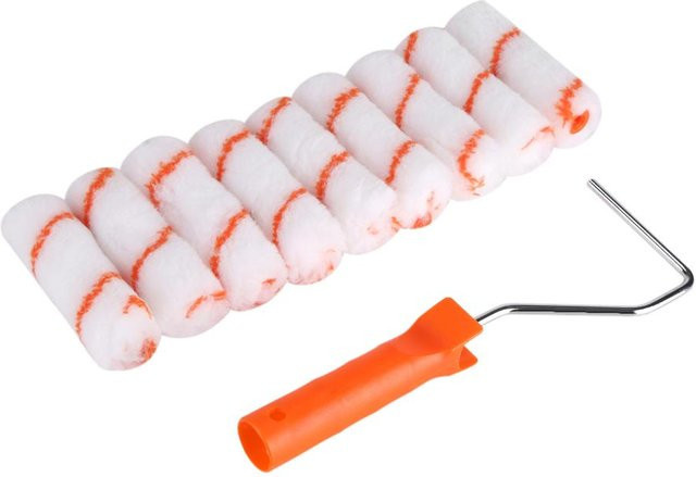 GoolRC 10-teiliges Professional Home Decoration Wandfarbroller Set mit Austauschbaren Rollen aus Polyester in Weiß - Bild 1