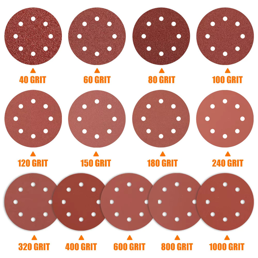 XCAN Schleifscheiben 10 Stück, 7 Zoll 180 mm, Körnung 40–1000, Klett-Schleifpapier zum Polieren von Holz und Metall - Bild 6