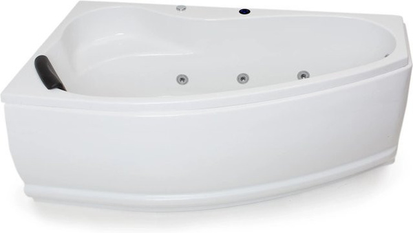Basera Indoor Eck-Whirlpool Badewanne Formentera Links Basic in Hochglanz Weiß, B/T: 160 x 90 cm