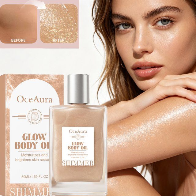OceAura Glow Körperöl, 50 ml, mit Honigextrakt & Kokosöl, glänzend - Bild 1