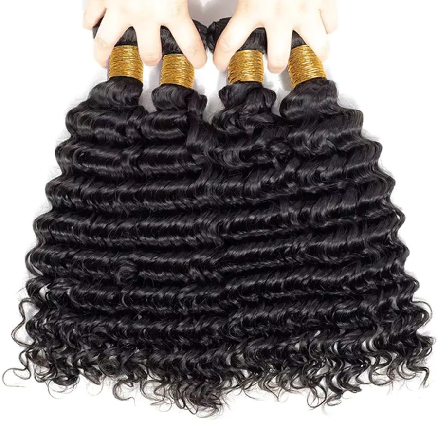 FIUMER Deep Wave Echthaar-Bündel, Virgin Remy Haar, Naturfarbe, Damen - Bild 7