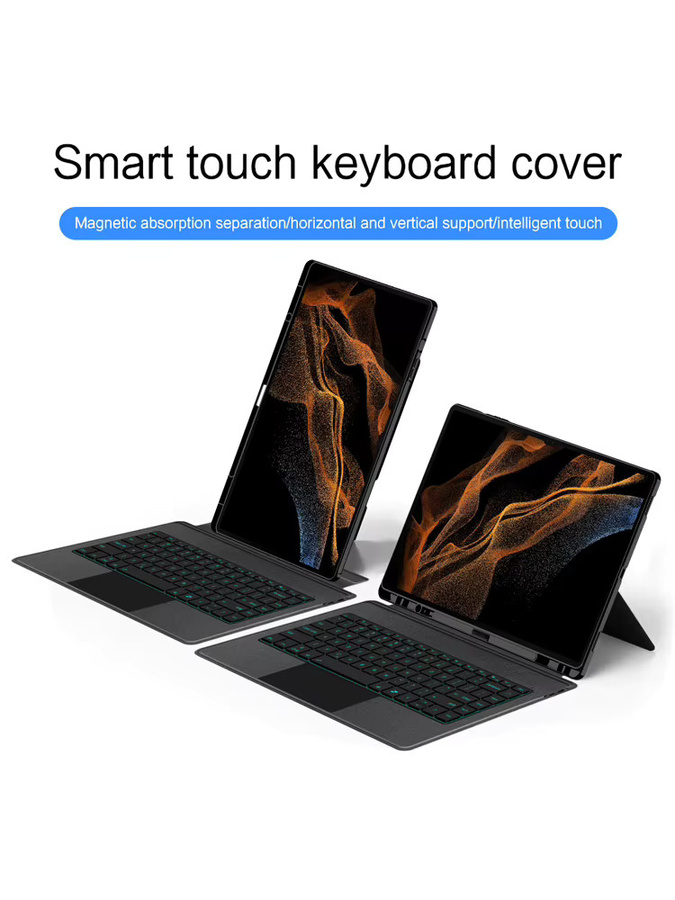 Samsung TouchPad-Tastatur mit Hintergrundbeleuchtung für Galaxy Tab S8 Ultra 14,6 Zoll, abnehmbare Magische Tastaturabdeckung in Schwarz - Bild 6