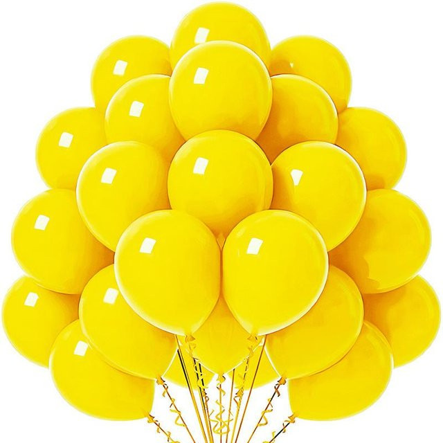 NATAWA Ballon-Set für Geburtstag und Hochzeit, 50 Stück gelbe Partyballons, 10 Zoll, rund und einfarbig - Bild 1