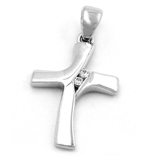 Colfem Anhänger Kreuz, 375 Weißgold, Zirkonia, Unisex - Bild 1