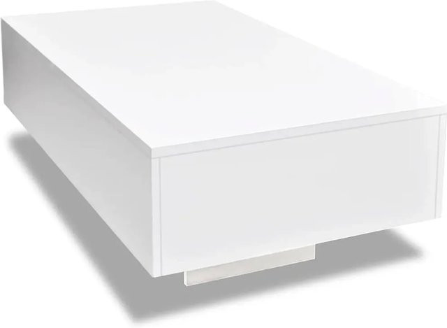 vidaXL Couchtisch modern in Hochglanz-Weiß, rechteckig, B/T/H: 55 x 31 x 55 cm - Bild 1