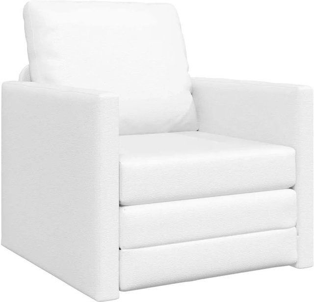 vidaXL Schlafsofa in Weiß aus Kunstleder mit Armlehnen für das Wohnzimmer - Bild 1
