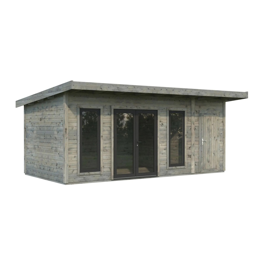 Palmako Holz-Gartenhaus Aurelia Pultdach in Grau mit 16,7 m² überdachter Außenfläche B: 586 cm, T: 300 cm - Bild 2
