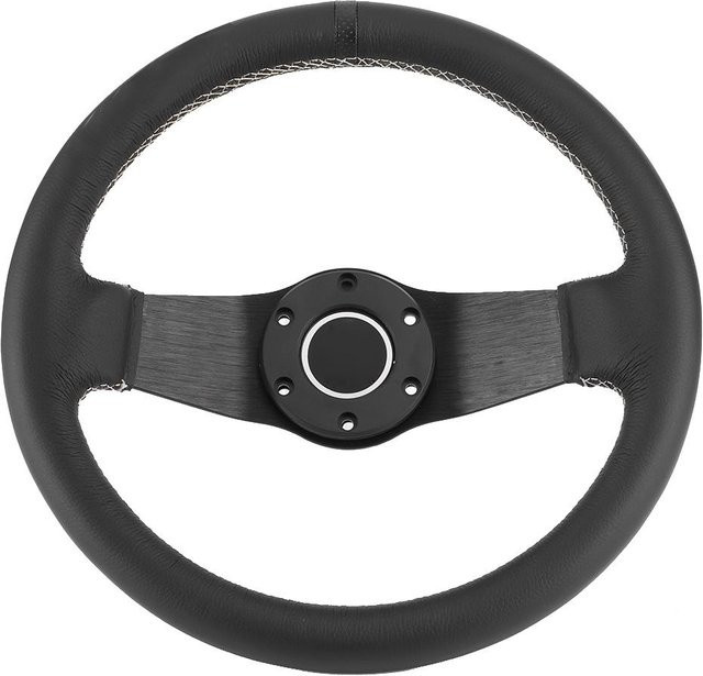 Sparco Style 6-Loch Halbschale Rennlenkrad mit Hupenknopf, Schwarzes Leder, Durchmesser: 320 mm - Bild 1