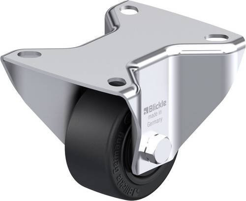 Blickle B-POEV 60KF Stahlblech-Bockrolle in Schwarz und Silber mit 60 mm Rad-Durchmesser und 120 kg Tragfähigkeit - Bild 1