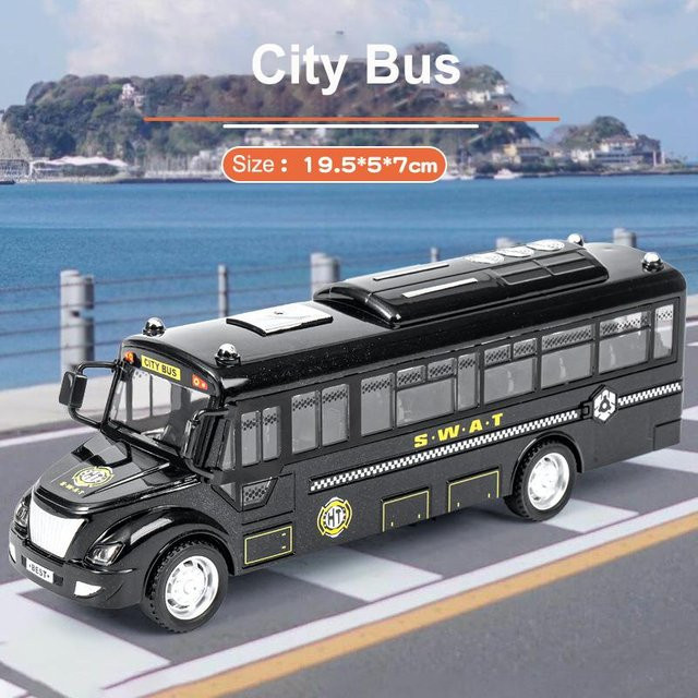 Linyi toy car Doppel-Trägheits-Schiebe-Campusbus-Automodell, mit Licht und Sound, ab 0 Jahren - Bild 1