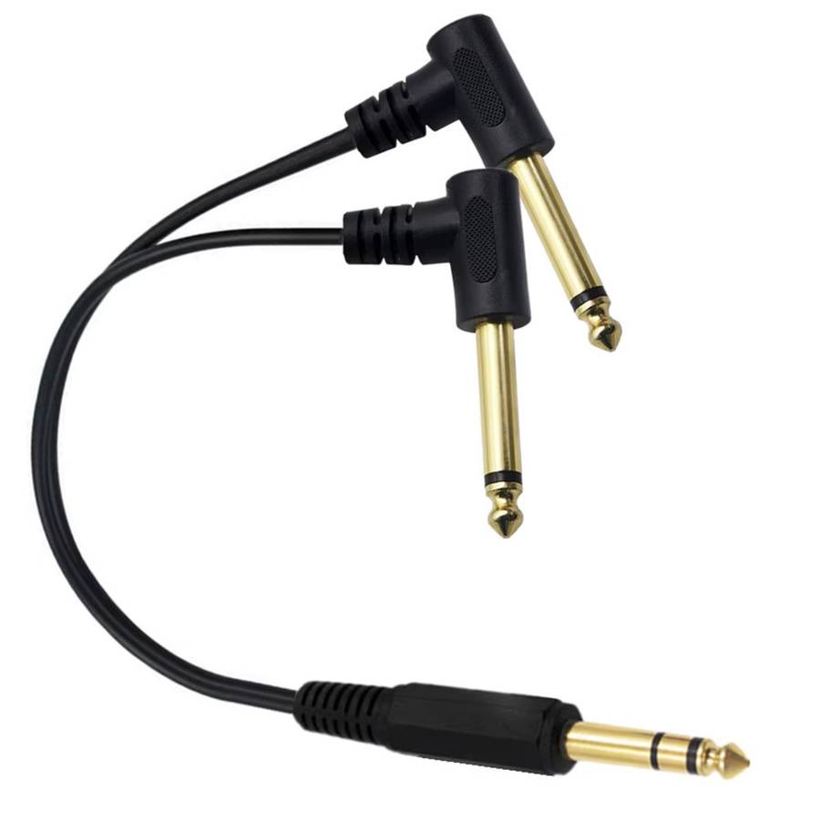 BSN Y-Splitter Audiokabel Stereo auf Dual Mono 6,35 mm Klinke, vergoldet, Schwarz, Länge: 0,3 m / 1,8 m - Bild 4