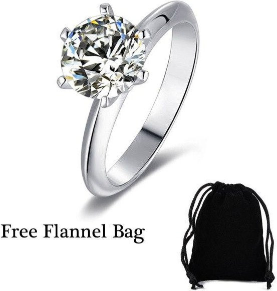 YIRAN Jewelry Ring, 925 Silber, Moissanit, Diamant, Damen - Bild 1