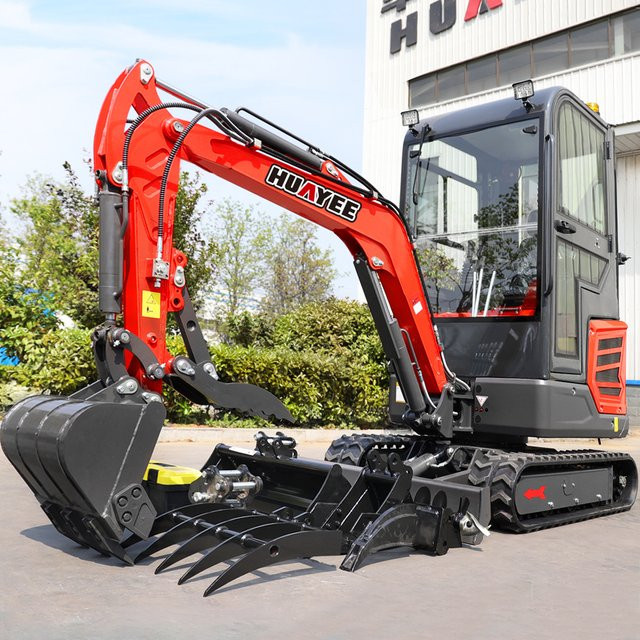Huayee Mini-Raupenbagger 1,8 Tonnen in Rot mit Euro-5-Emissionsstandard - Bild 1