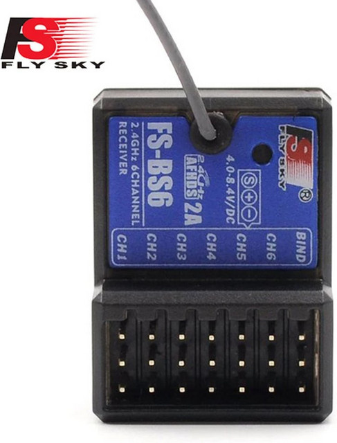 FlySky FS-BS6 Empfänger 2,4 GHz 6CH AFHDS2 mit Antenne für FS-GT5 und FS-IT4S Sender - Bild 1