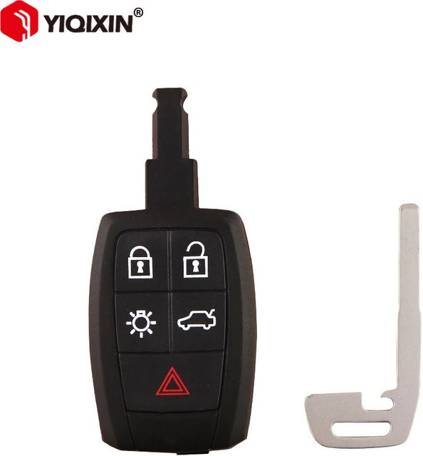 Yiqixin Smart Remote Autoschlüssel Shell Fob Case Cover für Volvo C30 C70 XC90 V70 S60 V40 V50 2014-2018 mit Einsatzklinge in Schwarz - Bild 1