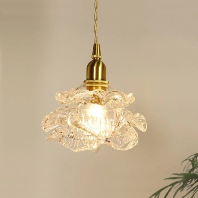 Claeted Nordic Rose LED Pendelleuchte aus Kupfer und Glas in Kupfer für Wohnzimmer, Schlafzimmer und Esszimmer - Bild 1