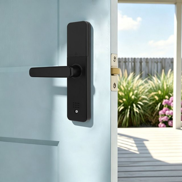 Intelligentes digitales Türschloss aus Aluminiumlegierung mit Fingerabdruck, Passwort und Tuya Wifi für Fernentriegelung, Farbe: Schwarz - Bild 1