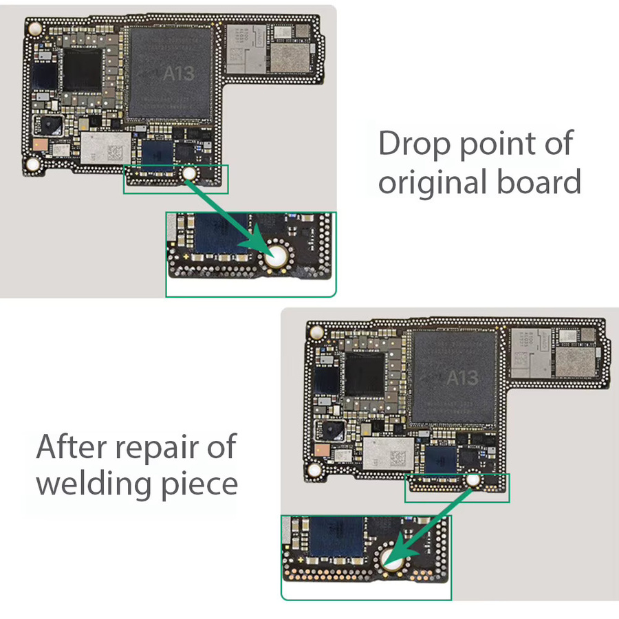 MOJOYCE 208 Reparatur-Patches Gold Punktleitfähige Lötpads für IC-Chip-Mikrolötung und Handy-Reparatur - Bild 2