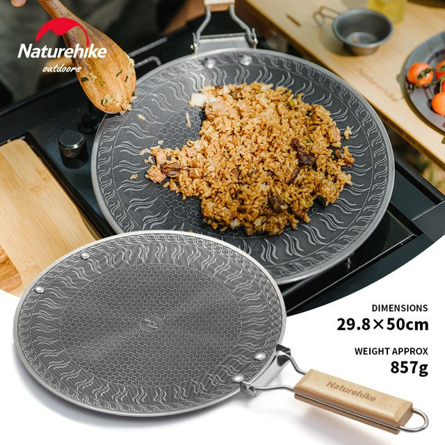 Naturehike Leyan Edelstahl Backform für Outdoor und Camping, runde Antihaft-Pizzaform in Silber - Bild 1