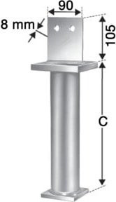 Simpson Strong-Tie Stützenfuß PISMAxIG-B aus verzinktem Stahl in Silber - Bild 1