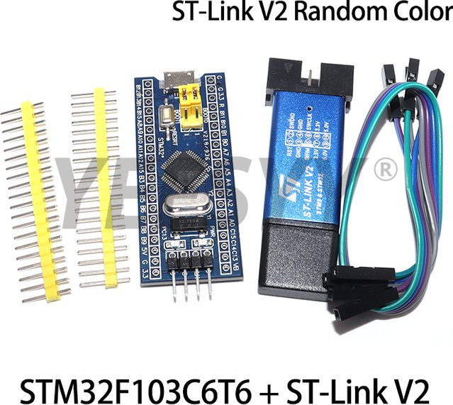 STMicroelectronics STM32F401 / 411 System-Entwicklungsboard mit ST-LINK V2 Simulator und Programmierer für STM32F103C8T6 - Bild 1