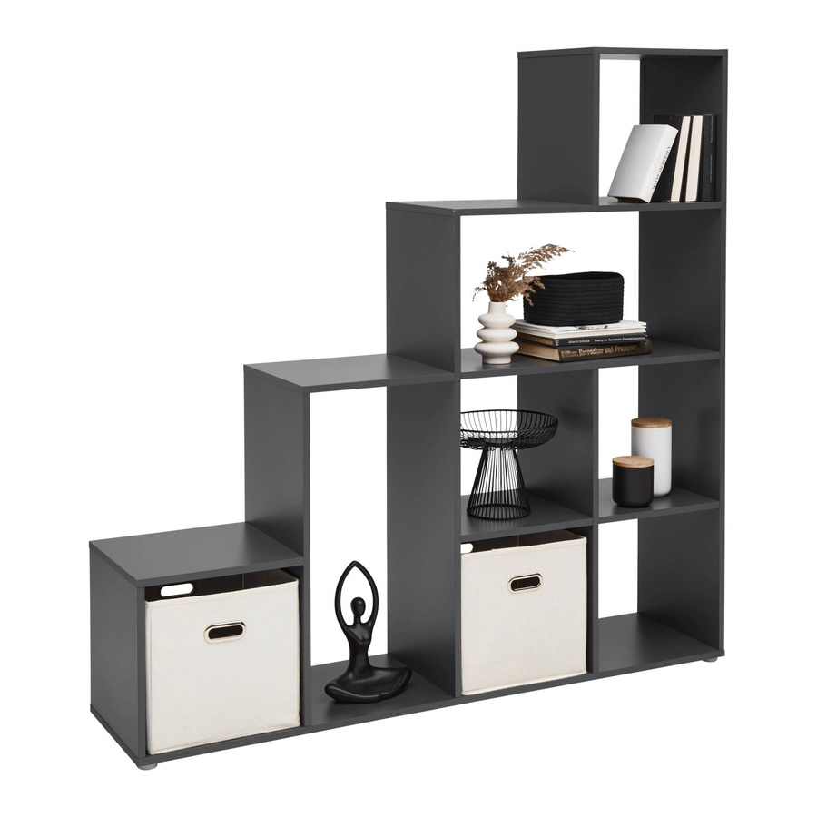 Mömax Regal Cassa 2 in Anthrazit, modernes Standregal für Wohnzimmer oder Home Office, B/T/H: 35,0 x 8,0 x 150,0 cm - Bild 2