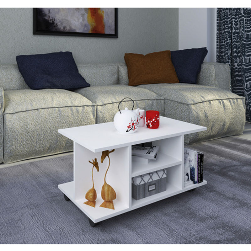 VCM Couchtisch Findula in Weiss, B/T/H: 80 x 40 x 40 cm - Bild 2